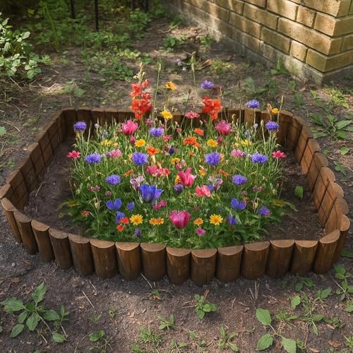Wood Garden Edging (brown / 9.8x47in)