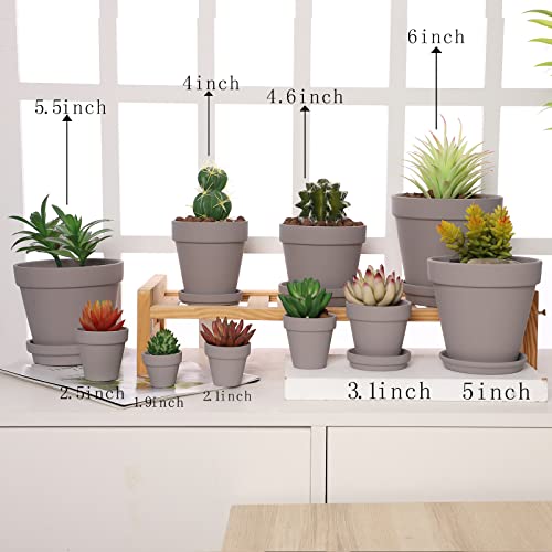 Large Terra Cotta Pots with Saucer (6 Count)
