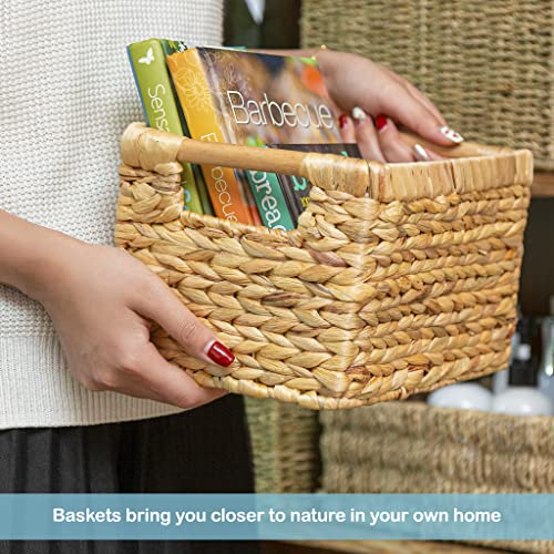 Small Wicker Baskets for Organizing Bathroom (Water Hyacinth / 3-Pack Small (10"L x 7.5"W x 6.3"H))