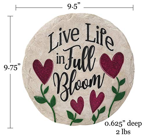 Garden Décor Life in Full Bloom Stepping Stone (Live Life)
