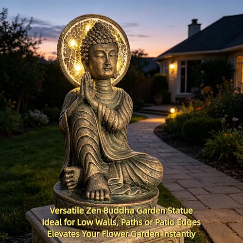 11.5in buddha statue outdoor (Antique Bronze)