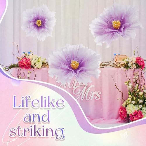 3 Pcs Giant Flowers Decoracion (Flower / Purple)