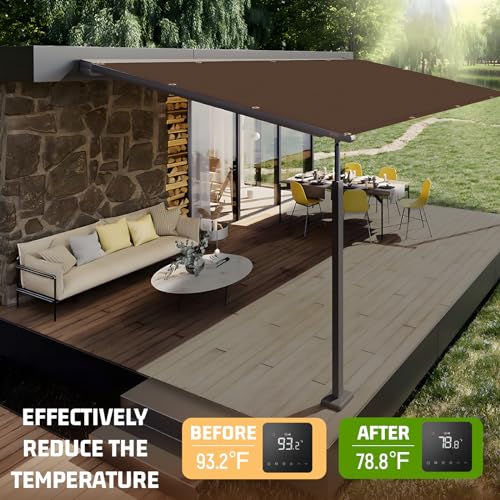 Shade Cloth 8x8 FT Sun Shade (8' x 8' custom size / Brown)