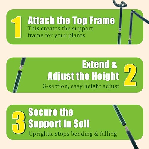 6 Pack Garden Plant Support Cages (14"Dx32"H-6PCS)