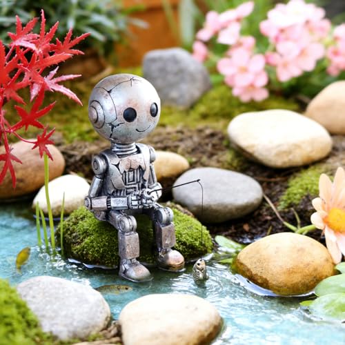 Fishing Robot Statue Funny Halloween Decorations (Robot)
