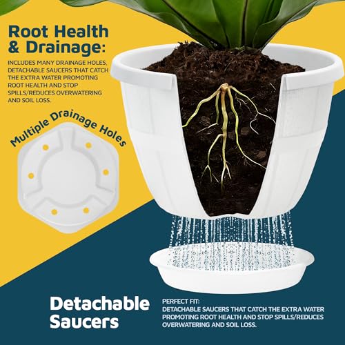 10 Inch Whiskey Barrel Planters Outdoor Pack of 5 (5 Count)