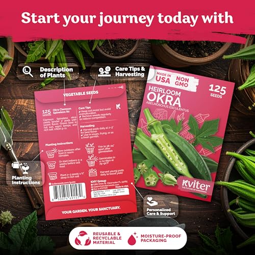 125 Clemson Spineless 80 Okra Vegetable Seeds