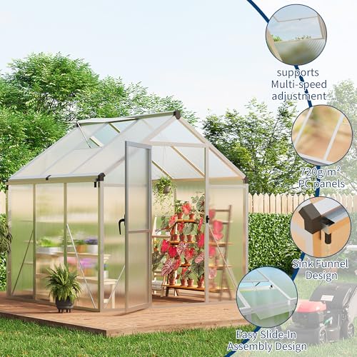 6 x 6 FT Greenhouse (Silver / 6x6FT)