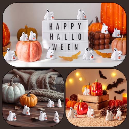50 Pcs Halloween Mini Ghosts Figurines Resin Tiny Ghosts (Dog)