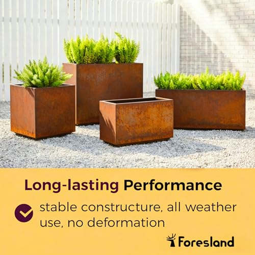 Corten Steel Style Planter Box 40Wx12Dx16H (40Wx12Dx16H / Rust)