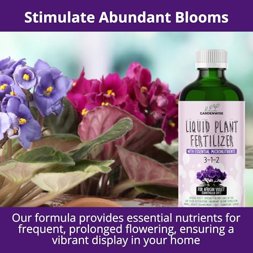 3-1-2 African Violet Fertilizer for Indoor Plants: Liquid Fertilizer with Essential Micronutrients Drops - Plant Food for African Violets (16 OZ) (16 Fl Oz)