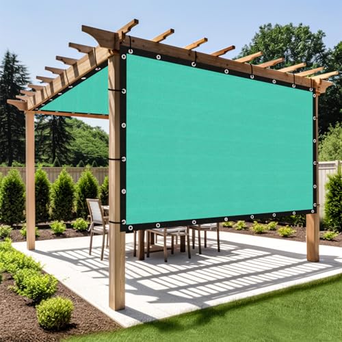 Customized Size 90% Sun Shade Cloth with Grommets (10' X 18' Customized Size / Turquoise)