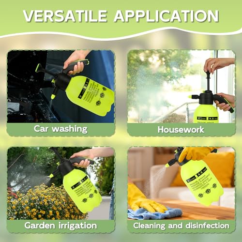 2 Pcs 1 2 Gallon Plastic Handheld Pump Sprayer (Yellow / 1/2 Gallon)