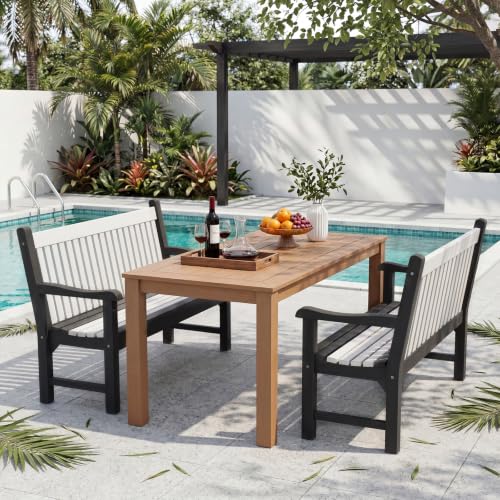 2 Person Outdoor Bench with 700 Lbs Weight Capacity (Dark Grey)