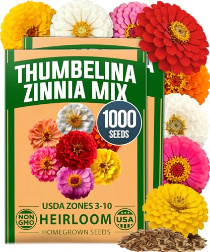 Thumbelina Dwarf Zinnia Seeds