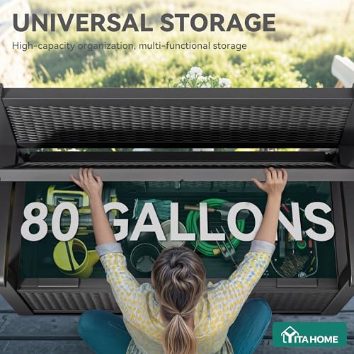 80 Gallon Storage Bench Deck Box (Black / 80 Gallon)