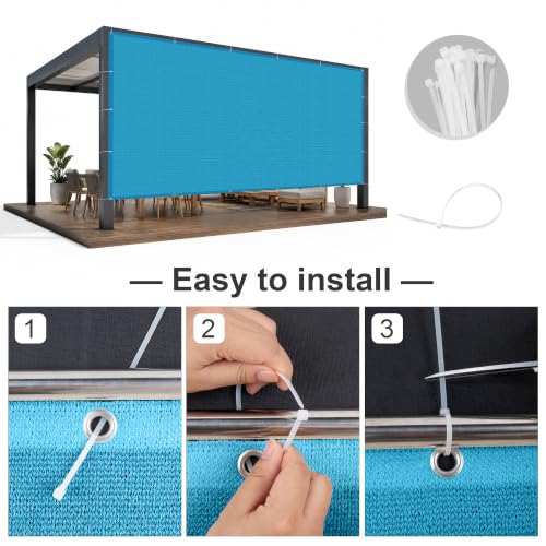 Shade Cloth 6x12 FT Sun Shade (6' x 12' custom size / Turquoise)