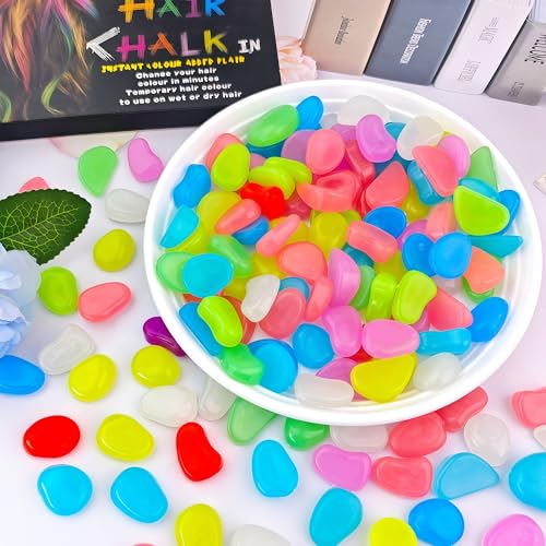 500PCS 1 1.2" Glowing Rocks Luminous Pebbles Glow in The Dark Rocks Luminous Stones for Driveway Walkway Potted Plants Fish Tank (500 Count)