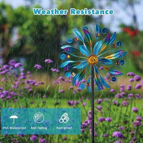 13"Metal Wind Spinners for Outdoor (Purple4)