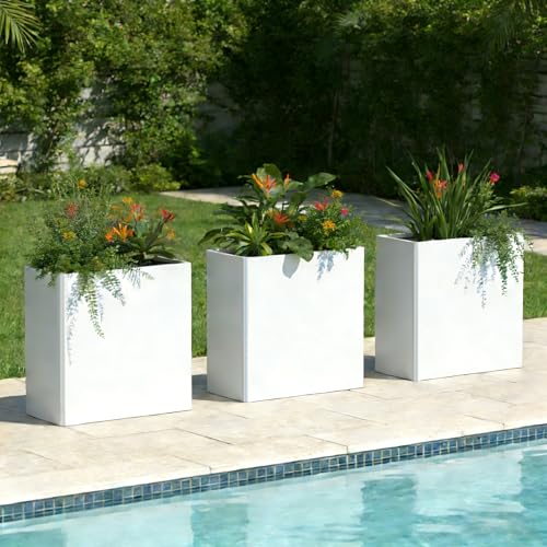 Tall Planter 24X12X24inch Planter Box with Removable Insert Shelf (Pb24x12x24 White)