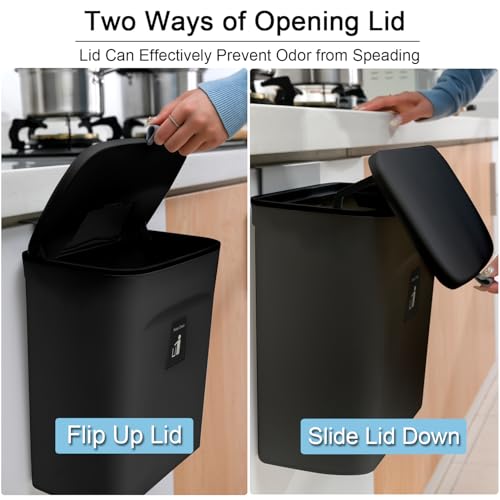 2.4 Gallon Kitchen Compost Bin for Counter Top or Under Sink (Black)