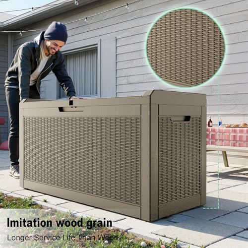 70 Gallon Outdoor Storage box Waterproof (Gray / 70 Gallon)