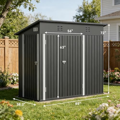 Shed Outdoor Storage Shed Metal (Gray / 7'*3')