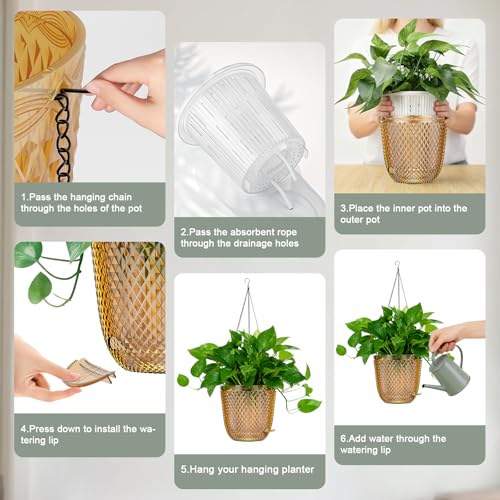 Hanging Planters for Indoor Plants (Gold / 5.7in)
