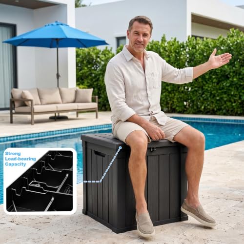 50 Gallon Outdoor Deck Box (Black / 50 gallon)