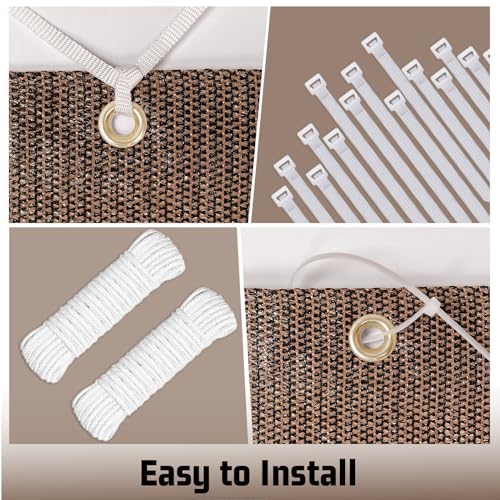 Shade Cloth 4x20 FT Sun Shade (4' x 20' custom size / Brown)