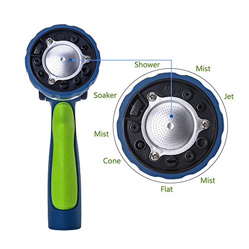 Garden Hose Nozzle with Quick Connect Set (Green-Set)