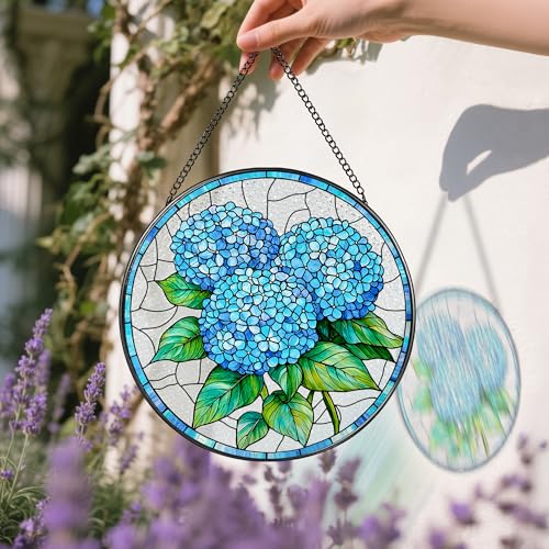 Stained Glass Window Hanging (Hydrangea)
