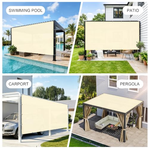 Shade Cloth 7x11 FT Sun Shade (7' x 11' custom size / Beige)