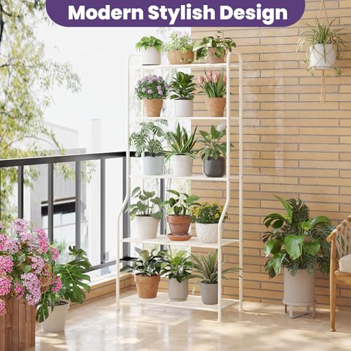 5 Tier Corner Plant Stand (Cream / 5 Tier)