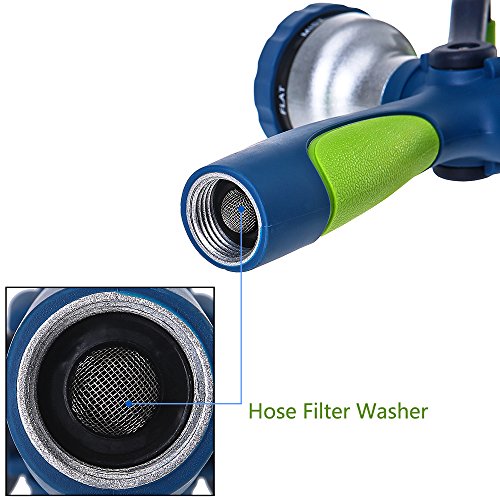 Garden Hose Nozzle with Quick Connect Set (Green-Set)