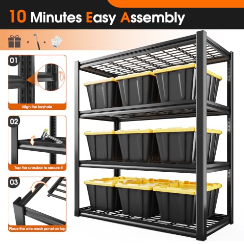 40" W Garage Shelving with Double (40"W x 19.7"D x 59.9"H)