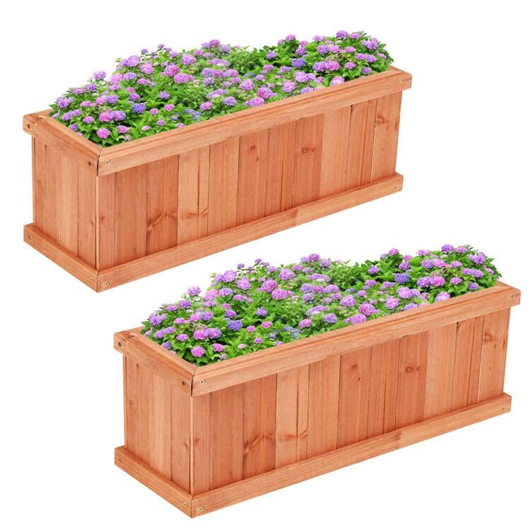 Raised Garden Bed Set of 2 (Cedar Brown / 28"x10"x10")
