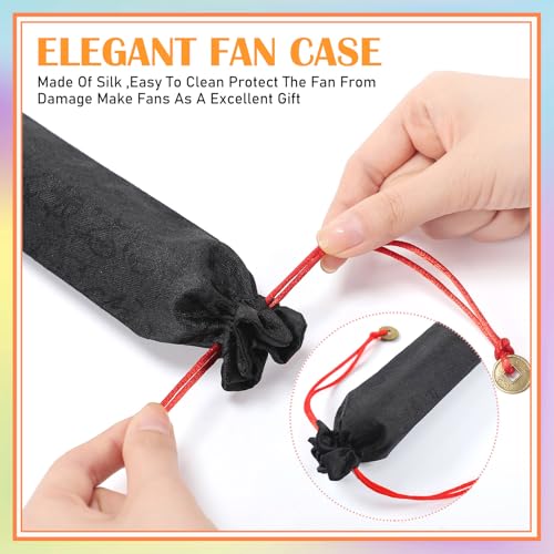 2 Packs Large Folding Hand Fans (Laser Gradient Blue)