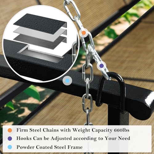 Textilene 3 Seat Hanging Swing (Coffee)