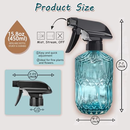 Glass Water Spray Bottle (Blue)