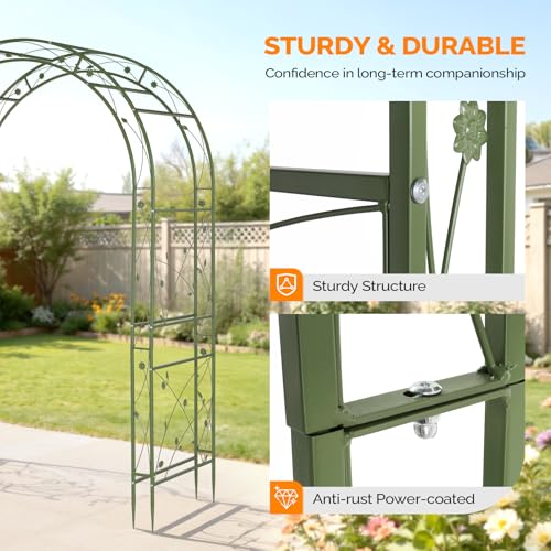 Garden Arbor Arch for Wedding Ceremony Party (Arch Top, Olive Green)