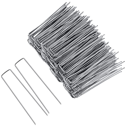 8 Inch 100 Pack Galvanized Landscape Staples 11 Gauge Anti (100 Count)