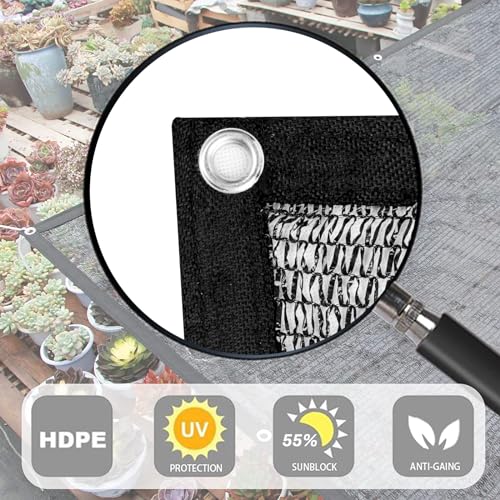 Shade Cloth for Garden (20FTx20FT / 55% Shade-Black)