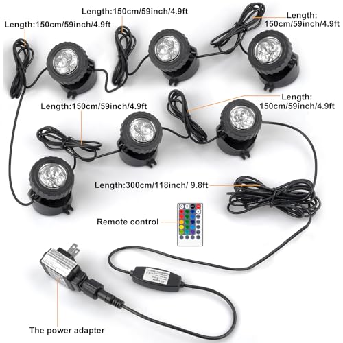 RGB Pond Lights with Timer (6 Count)