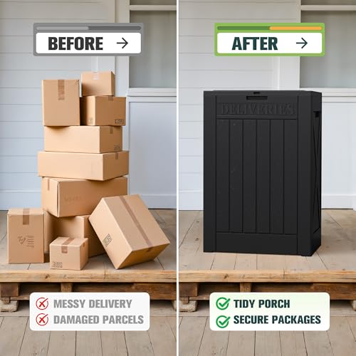 52 Gallon Large Outdoor Package Delivery Box (Black / 52 Gallon)