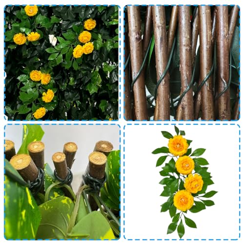 Artificial Expandable Ivy Privacy Fence Screen (BRANCH-JUHUA YELLOW)