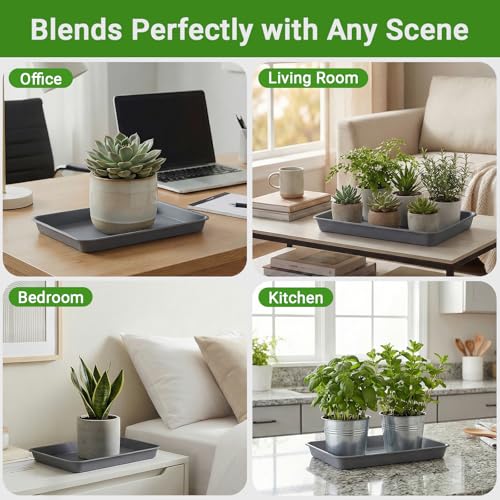 13 Inch Plant Trays (13 Inch / Gray)