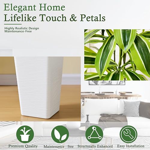 Artificial Dracaena Tree (Light Green – White Pot / 6FT)