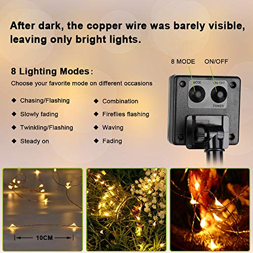 Solar Fairy Lights Outdoor (Warm White / 100 LED - 2 Pack)