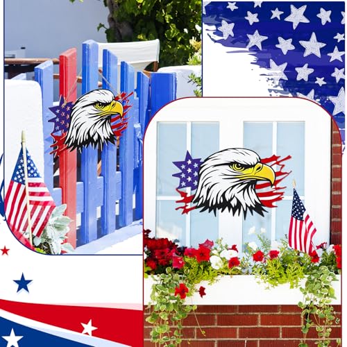 4th of July Independence Day Decor Bald Eagle Metal Wall Art (Bald Eagle)